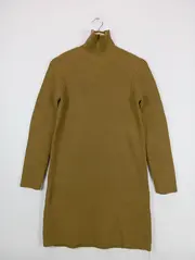 Vorschaubild 1 von Damen Strickkleid Gr. 36/S Braun Rollkragen Rippstrick Klassisch Elegant