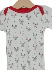 Vorschaubild 2 von Baby Body Gr. 68 weiß Rentier-Motiv Langarm Baumwolle