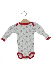 Vorschaubild 1 von Baby Body Gr. 68 weiß Rentier-Motiv Langarm Baumwolle