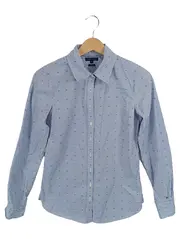 Vorschaubild 1 von Damen Bluse Langarm Gestreift Fitted Gr. 4/36 Blau Baumwolle
