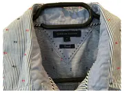 Vorschaubild 2 von Damen Bluse Langarm Gestreift Fitted Gr. 4/36 Blau Baumwolle