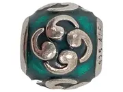 Vorschaubild 1 von 925 Silber Charm Anhänger Türkis Emaille Elegant Damen Alltag