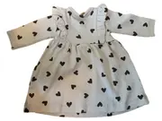 Vorschaubild 2 von Baby Mädchen Kleid Gr. 50 Langarm Herzen Rüschen Beige Bio-Baumwolle
