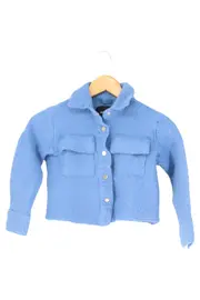 Vorschaubild 1 von Leichte Jacke Kinder Gr. 92 Blau Teddy-Optik Kurz Casual