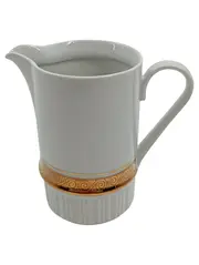 Vorschaubild 1 von Milchkännchen Krug Weiß Goldrand Keramik Klassisch 10 cm