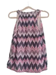 Vorschaubild 2 von Damen Top Gr. S Zickzack Muster Rosa Blau Ärmellos