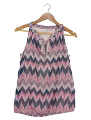 Vorschaubild 1 von Damen Top Gr. S Zickzack Muster Rosa Blau Ärmellos
