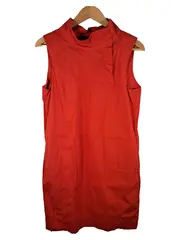 Vorschaubild 1 von Damen Businesskleid Rot Ärmellos Rollkragen Gr. 36 S Minimalismus