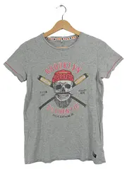 Vorschaubild 1 von T-Shirt Jungen Gr. 158-164 Grau Totenkopf Print Streetwear