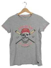 Vorschaubild 2 von T-Shirt Jungen Gr. 158-164 Grau Totenkopf Print Streetwear