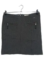 Vorschaubild 1 von Damen A-Linienrock Gr. 38 Grau Wolle Viskose Minirock