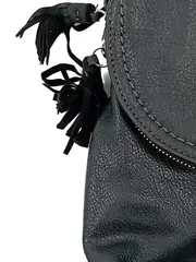 Vorschaubild 3 von Umhängetasche Schwarz Damen Leder Crossbody Tasche mit Quaste