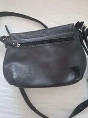 Vorschaubild 2 von Umhängetasche Schwarz Damen Leder Crossbody Tasche mit Quaste