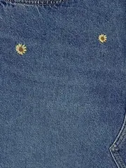 Vorschaubild 6 von Damen Jeansrock Gr. 27 (36/S) Blau Blumenstickerei