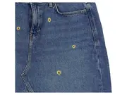 Vorschaubild 3 von Damen Jeansrock Gr. 27 (36/S) Blau Blumenstickerei