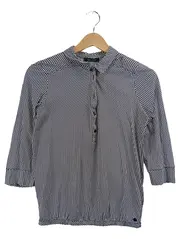Vorschaubild 1 von Damen Bluse Gr. XS Punkte Muster Blau Weiß Modal
