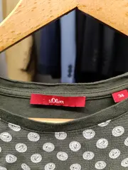 Vorschaubild 2 von Damen T-Shirt Gr. 34/XS Oliv Punkte Viskose Casual