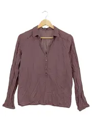 Vorschaubild 1 von Bluse Damen Langarm Braun Grafisch Gr. 38 M Baumwolle Casual