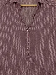 Vorschaubild 2 von Bluse Damen Langarm Braun Grafisch Gr. 38 M Baumwolle Casual