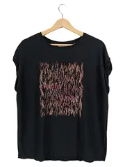 Vorschaubild 1 von Damen T-Shirt mit Print Gr. 40/L Schwarz Casual