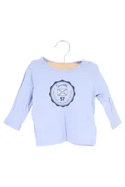 Vorschaubild 1 von Langarmshirt Kinder Gr. 56 Blau Casual Preppy Logo-Print Baumwolle