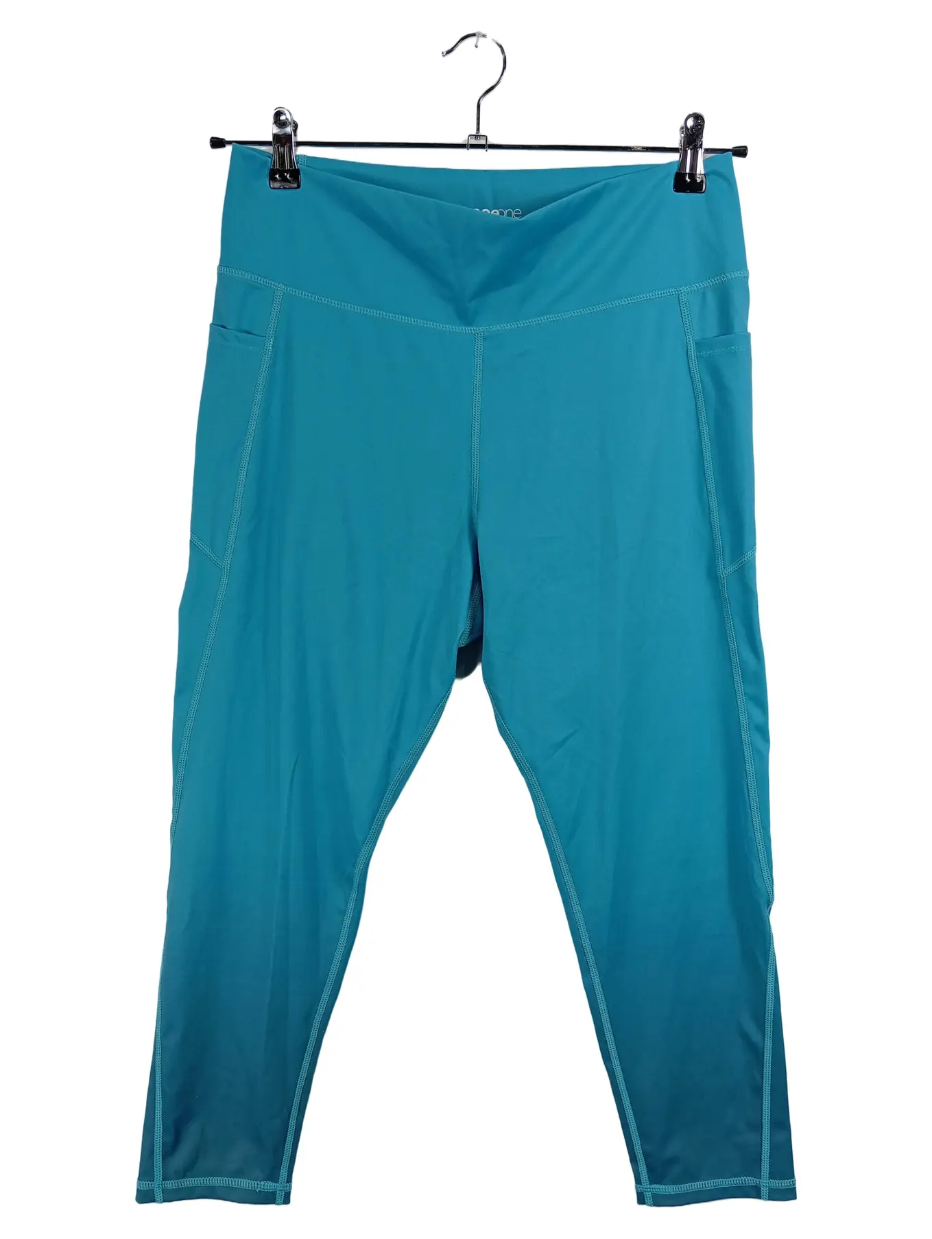 PAGEONE ACTIVE Damen Sport Capri Leggings Türkis XL Taschen Fitness