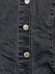 Vorschaubild 3 von Damen Jeanskleid Grau Gr. 36/S Casual Denim Minikleid Knopfleiste