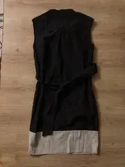 Vorschaubild 4 von Basic Damen Businesskleid Gr. M Schwarz Beige Ärmellos Colorblock