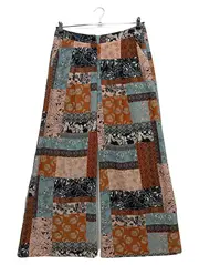 Vorschaubild 1 von Damen Stoffhose Patchwork Boho Gr. 38/M Mehrfarbig