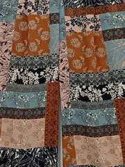 Vorschaubild 3 von Damen Stoffhose Patchwork Boho Gr. 38/M Mehrfarbig