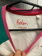 Vorschaubild 2 von Langarmshirt Mädchen Gr. 164 Vogelmotiv Raglan Grün Weiß Pink