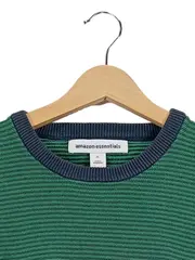 Vorschaubild 2 von Herren Pullover gestreift Baumwolle Grün Gr. 52 XL