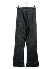 Vorschaubild 2 von Damen Lederhose Gr. S 36 Schwarz Elegant Faux Leder Optik