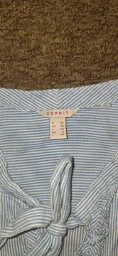 Vorschaubild 2 von Damen Bluse gestreift Gr. 36 S blau weiß Rüschen Langarm