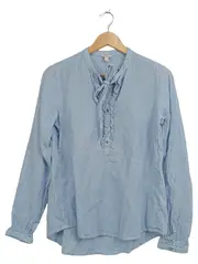 Vorschaubild 1 von Damen Bluse gestreift Gr. 36 S blau weiß Rüschen Langarm