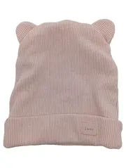 Vorschaubild 1 von Baby Mütze mit Ohren Rosa Rippstrick Gr. 28 1-6 Monate