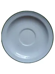 Vorschaubild 1 von Bavaria Untertasse Porzellan Weiß Grüner Rand 15cm