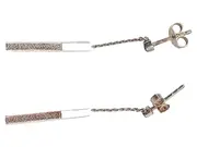 Vorschaubild 1 von Stab-Ohrringe Kette Damen Silber Modern Struktur Glitzer 5cm