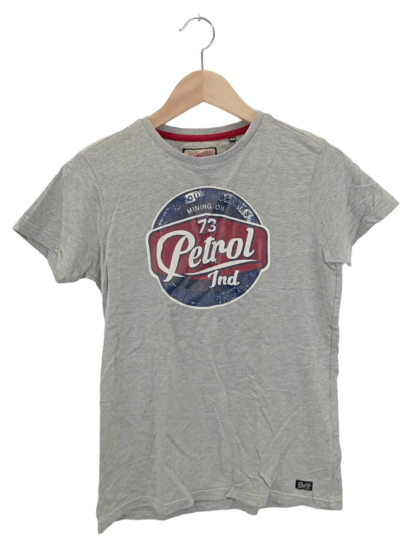 PETROL INDUSTRIES T-Shirt Jungen Gr. 164 Grau Logo Casual