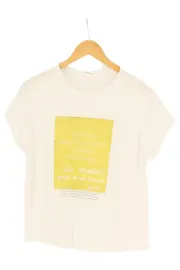 Vorschaubild 1 von Damen T-Shirt Gr. 36/S Weiß mit Schriftzug Casual Urban