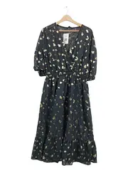 Vorschaubild 1 von Myleene Klass x Damen Kleid Schwarz Gold Metallic Gr. 44 Festlich