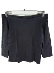Vorschaubild 1 von Damen Langarmshirt Off-Shoulder Schwarz Gr. S Basic Baumwolle