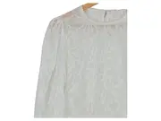 Vorschaubild 4 von Damen Bluse Weiß Strukturmuster Langarm Spitze Gr. 40 L Alltag