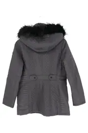 Vorschaubild 2 von Damen Leichte Jacke Gr. 36/S Grau Steppjacke Kapuze Fell