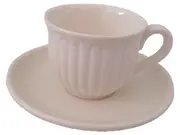 Vorschaubild 1 von Kaffeetasse mit Untertasse Weiß Porzellan Germany