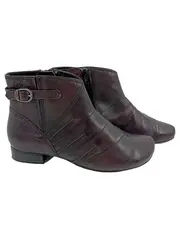 Vorschaubild 1 von Damen Stiefelette Gr. 37.5 Rot Leder Klassisch Elegant