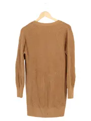 Vorschaubild 2 von Damen Strickjacke Gr. XS/32 Casual Braun Baumwolle Langarm