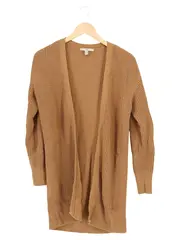 Vorschaubild 1 von Damen Strickjacke Gr. XS/32 Casual Braun Baumwolle Langarm