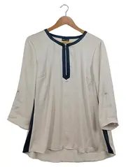 Vorschaubild 1 von Damen Bluse Gr. 40 Beige 3/4-Arm Reißverschluss Modern