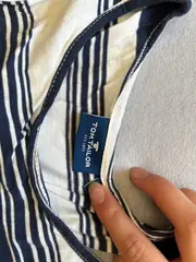 Vorschaubild 2 von Kinder Freizeitkleid Gr. 152 Maritim Gestreift Blau Weiß Baumwolle
